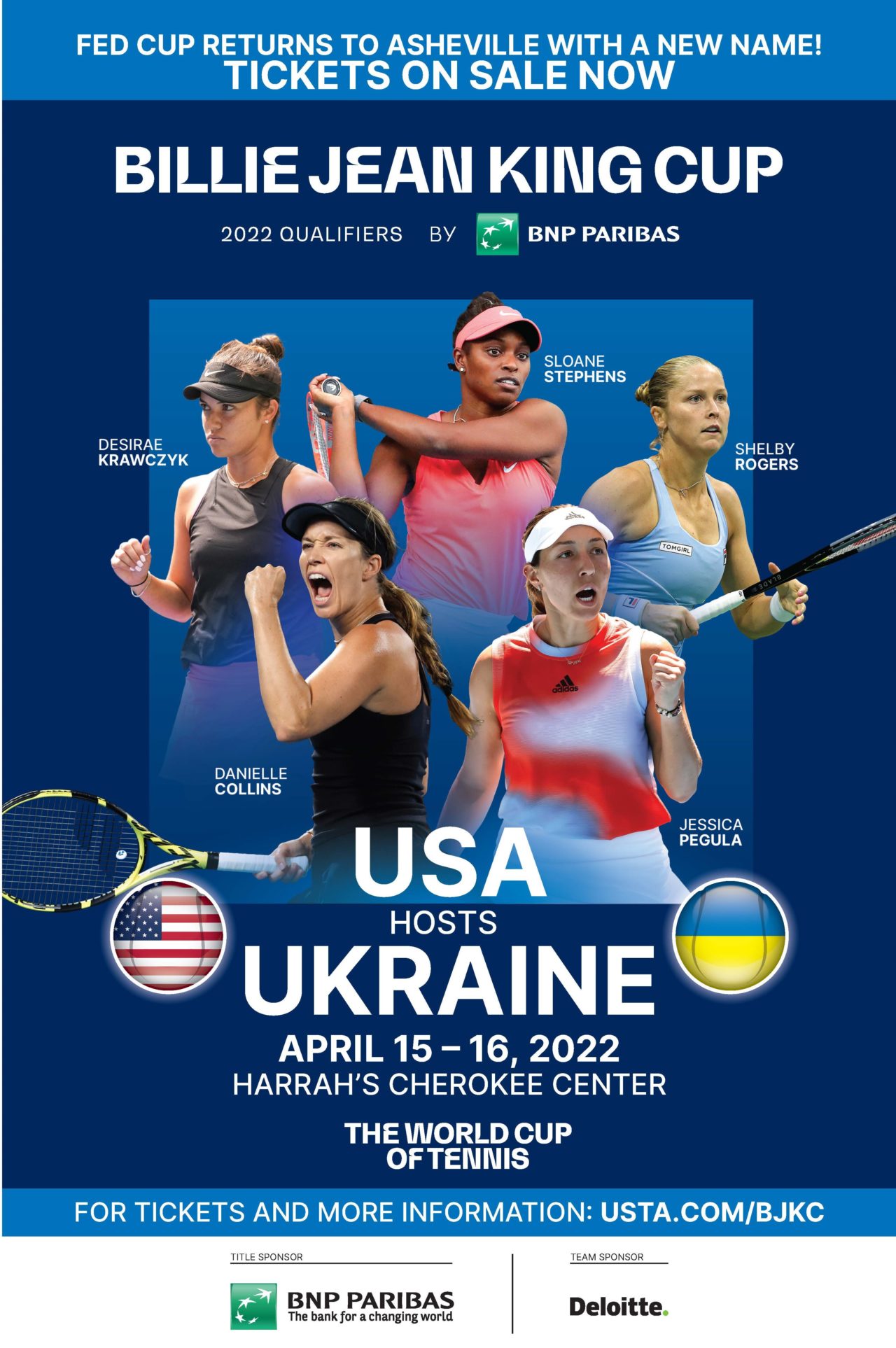 USTA Ukraine team to Asheville for 2022 Billie Jean King Cup